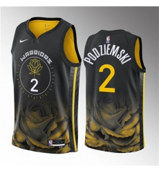 Men Golden State Warriors 2 Brandin Podziemski Black 2023 Draft City Edition Swingman Stitched Basketball Jersey Men Golden State Warriors 2 Brandin Podziemski Black 2023 Draft City Edition Swingman Stitched Basketball Jersey