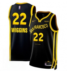 Men Golden State Warriors 22 Andrew Wiggins Black 2023 24 City Edition Stitched Basketball Jersey Men Golden State Warriors 22 Andrew Wiggins Black 2023 24 City Edition Stitched Basketball Jersey