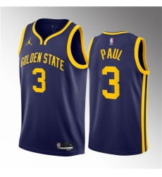 Men Golden State Warriors 3 Chris Paul Navy Statement Edition Stitched Basketball Jersey Men Golden State Warriors 3 Chris Paul Navy Statement Edition Stitched Basketball Jersey