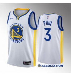 Men Golden State Warriors 3 Chris Paul White Association Edition Stitched Basketball Jersey Men Golden State Warriors 3 Chris Paul White Association Edition Stitched Basketball Jersey