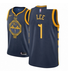 Men NBA 2018 19 Golden State Warriors 1 Damion Lee City Edition Navy Jersey Men NBA 2018 19 Golden State Warriors 1 Damion Lee City Edition Navy Jersey