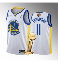 Men's Golden State Warriors #11 Klay Thompson 2022 White NBA Finals Champions Stitched Jersey Men's Golden State Warriors #11 Klay Thompson 2022 White NBA Finals Champions Stitched Jersey