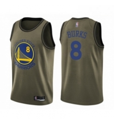Mens Golden State Warriors 8 Alec Burks Swingman Green Salute to Service Basketball Jersey Mens Golden State Warriors 8 Alec Burks Swingman Green Salute to Service Basketball Jersey