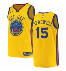 Mens Nike Golden State Warriors 15 Latrell Sprewell Swingman Gold NBA Jersey City Edition Mens Nike Golden State Warriors 15 Latrell Sprewell Swingman Gold NBA Jersey City Edition