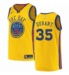 Mens Nike Golden State Warriors 35 Kevin Durant Authentic Gold NBA Jersey City Edition Mens Nike Golden State Warriors 35 Kevin Durant Authentic Gold NBA Jersey City Edition