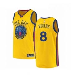 Womens Golden State Warriors 8 Alec Burks Swingman Gold Basketball Jersey City Edition Womens Golden State Warriors 8 Alec Burks Swingman Gold Basketball Jersey City Edition