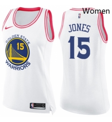 Womens Nike Golden State Warriors 15 Damian Jones Swingman WhitePink Fashion NBA Jersey Womens Nike Golden State Warriors 15 Damian Jones Swingman WhitePink Fashion NBA Jersey