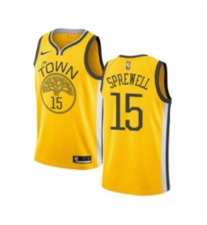 Womens Nike Golden State Warriors 15 Latrell Sprewell Yellow Swingman Jersey Earned Edition Womens Nike Golden State Warriors 15 Latrell Sprewell Yellow Swingman Jersey Earned Edition