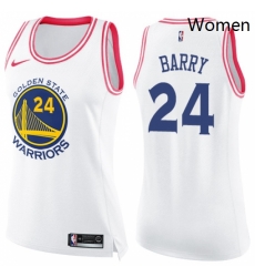Womens Nike Golden State Warriors 24 Rick Barry Swingman WhitePink Fashion NBA Jersey Womens Nike Golden State Warriors 24 Rick Barry Swingman WhitePink Fashion NBA Jersey