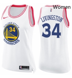Womens Nike Golden State Warriors 34 Shaun Livingston Swingman WhitePink Fashion NBA Jersey Womens Nike Golden State Warriors 34 Shaun Livingston Swingman WhitePink Fashion NBA Jersey