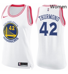 Womens Nike Golden State Warriors 42 Nate Thurmond Swingman WhitePink Fashion NBA Jersey Womens Nike Golden State Warriors 42 Nate Thurmond Swingman WhitePink Fashion NBA Jersey