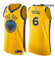 Womens Nike Golden State Warriors 6 Nick Young Swingman Gold NBA Jersey City Edition Womens Nike Golden State Warriors 6 Nick Young Swingman Gold NBA Jersey City Edition