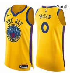 Youth Nike Golden State Warriors 0 Patrick McCaw Swingman Gold NBA Jersey City Edition Youth Nike Golden State Warriors 0 Patrick McCaw Swingman Gold NBA Jersey City Edition