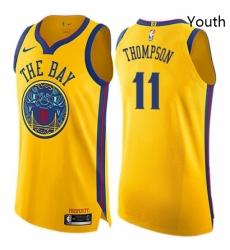 Youth Nike Golden State Warriors 11 Klay Thompson Swingman Gold NBA Jersey City Edition Youth Nike Golden State Warriors 11 Klay Thompson Swingman Gold NBA Jersey City Edition