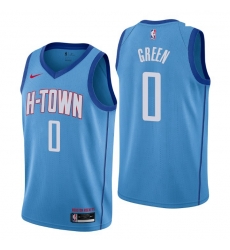 Men Houston Rockets 0 Jalen Green Blue Jersey 2021 NBA Men Houston Rockets 0 Jalen Green Blue Jersey 2021 NBA