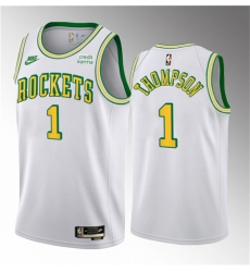 Men Houston Rockets 1 Amen Thompson White 2023 Draft Classic Edition Stitched Basketball Jersey Men Houston Rockets 1 Amen Thompson White 2023 Draft Classic Edition Stitched Basketball Jersey