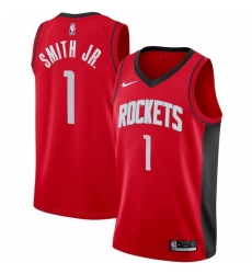 Men Houston Rockets 1 Jabari Smith Jr Red Stitched Basketball Jersey Men Houston Rockets 1 Jabari Smith Jr Red Stitched Basketball Jersey