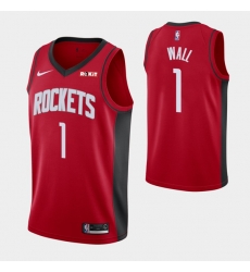 Men Houston Rockets 1 John Wall Red Stitched Basketball Jersey Men Houston Rockets 1 John Wall Red Stitched Basketball Jersey