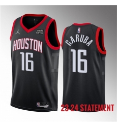 Men Houston Rockets 16 Usman Garuba Black 2023 Statement Edition Stitched Basketball Jersey Men Houston Rockets 16 Usman Garuba Black 2023 Statement Edition Stitched Basketball Jersey