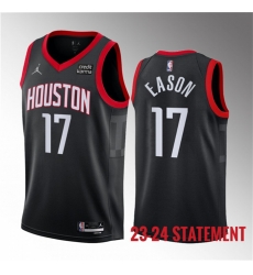Men Houston Rockets 17 Tari Eason Black 2023 Statement Edition Stitched Basketball Jersey Men Houston Rockets 17 Tari Eason Black 2023 Statement Edition Stitched Basketball Jersey