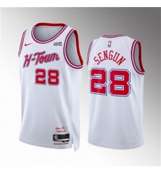 Men Houston Rockets 28 Alperen Sengun White 2023 24 City Edition Stitched Jersey Men Houston Rockets 28 Alperen Sengun White 2023 24 City Edition Stitched Jersey