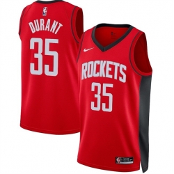 Men Houston Rockets 35 Kevin Durant Red Icon Edition Stitched Jersey