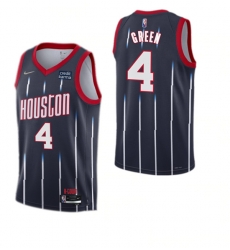 Men Houston Rockets 4 Jalen Green 2021 22 City Edition 75th Anniversary Navy Stitched Basketball Jersey Men Houston Rockets 4 Jalen Green 2021 22 City Edition 75th Anniversary Navy Stitched Basketball Jersey