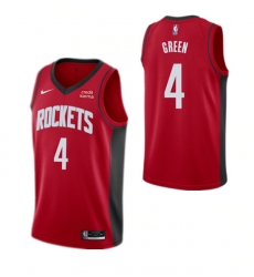 Men Houston Rockets 4 Jalen Green Red Stitched Basketball Jersey Men Houston Rockets 4 Jalen Green Red Stitched Basketball Jersey