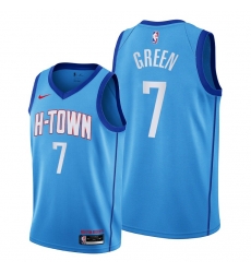 Men Houston Rockets 7 Jalen Green Blue Jersey 2021 NBA Men Houston Rockets 7 Jalen Green Blue Jersey 2021 NBA
