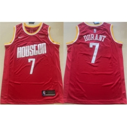 Men Houston Rockets 7 Kevin Durant Red Icon Edition Stitched Jersey