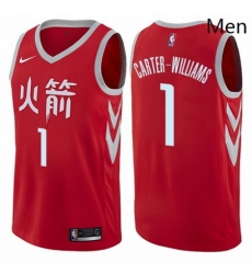Mens Nike Houston Rockets 1 Michael Carter Williams Swingman Red NBA Jersey City Edition Mens Nike Houston Rockets 1 Michael Carter Williams Swingman Red NBA Jersey City Edition