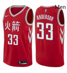 Mens Nike Houston Rockets 33 Ryan Anderson Authentic Red NBA Jersey City Edition Mens Nike Houston Rockets 33 Ryan Anderson Authentic Red NBA Jersey City Edition