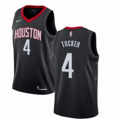 Mens Nike Houston Rockets 4 PJ Tucker Authentic Black Alternate NBA Jersey Statement Edition Mens Nike Houston Rockets 4 PJ Tucker Authentic Black Alternate NBA Jersey Statement Edition