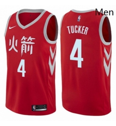 Mens Nike Houston Rockets 4 PJ Tucker Authentic Red NBA Jersey City Edition Mens Nike Houston Rockets 4 PJ Tucker Authentic Red NBA Jersey City Edition