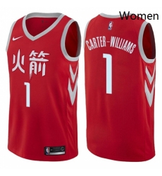 Womens Nike Houston Rockets 1 Michael Carter Williams Swingman Red NBA Jersey City Edition Womens Nike Houston Rockets 1 Michael Carter Williams Swingman Red NBA Jersey City Edition