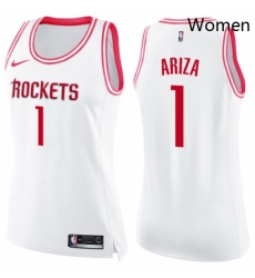 Womens Nike Houston Rockets 1 Trevor Ariza Swingman WhitePink Fashion NBA Jersey Womens Nike Houston Rockets 1 Trevor Ariza Swingman WhitePink Fashion NBA Jersey
