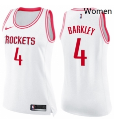 Womens Nike Houston Rockets 4 Charles Barkley Swingman WhitePink Fashion NBA Jersey Womens Nike Houston Rockets 4 Charles Barkley Swingman WhitePink Fashion NBA Jersey
