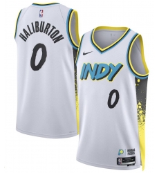Men Indiana Pacers 0 Tyrese Haliburton White 2024 25 Swingman Stitched Basketball Jersey Men Indiana Pacers 0 Tyrese Haliburton White 2024 25 Swingman Stitched Basketball Jersey