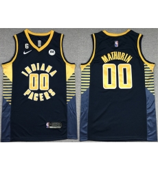 Men Indiana Pacers 00 Bennedict Mathurin Black With NO 6 Patch Stitched Basketball Jersey Men Indiana Pacers 00 Bennedict Mathurin Black With NO 6 Patch Stitched Basketball Jersey