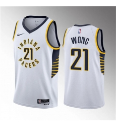 Men Indiana Pacers 21 Isaiah Wong White 2023 Draft Association Edition Stitched Basketball Jersey Men Indiana Pacers 21 Isaiah Wong White 2023 Draft Association Edition Stitched Basketball Jersey