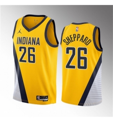 Men Indiana Pacers 26 Ben Sheppard Yellow 2023 Draft Statement Edition Stitched Basketball JerseyS Men Indiana Pacers 26 Ben Sheppard Yellow 2023 Draft Statement Edition Stitched Basketball JerseyS