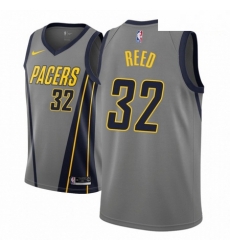Men NBA 2018 19 Indiana Pacers 32 Davon Reed City Edition Gray Jersey Men NBA 2018 19 Indiana Pacers 32 Davon Reed City Edition Gray Jersey