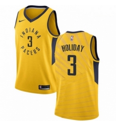 Mens Nike Indiana Pacers 3 Aaron Holiday Swingman Gold NBA Jersey Statement Edition Mens Nike Indiana Pacers 3 Aaron Holiday Swingman Gold NBA Jersey Statement Edition
