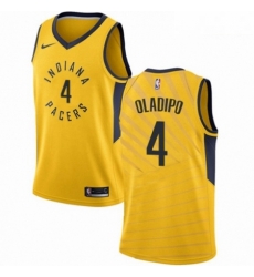 Mens Nike Indiana Pacers 4 Victor Oladipo Swingman Gold NBA Jersey Statement Edition Mens Nike Indiana Pacers 4 Victor Oladipo Swingman Gold NBA Jersey Statement Edition