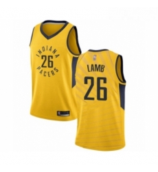 Womens Indiana Pacers 26 Jeremy Lamb Swingman Gold Basketball Jersey Statement Edition Womens Indiana Pacers 26 Jeremy Lamb Swingman Gold Basketball Jersey Statement Edition