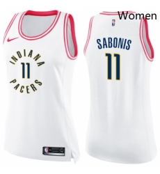 Womens Nike Indiana Pacers 11 Domantas Sabonis Swingman WhitePink Fashion NBA Jersey Womens Nike Indiana Pacers 11 Domantas Sabonis Swingman WhitePink Fashion NBA Jersey