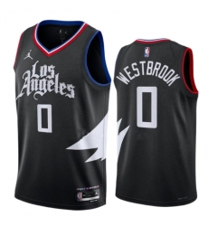 Men Los Angeles Clippers 0 Russell Westbrook Black Statement Edition Stitched Jersey Men Los Angeles Clippers 0 Russell Westbrook Black Statement Edition Stitched Jersey