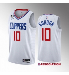 Men Los Angeles Clippers 10 Eric Gordon White Association Edition With No 6 Patch Stitched Jersey Men Los Angeles Clippers 10 Eric Gordon White Association Edition With No 6 Patch Stitched Jersey