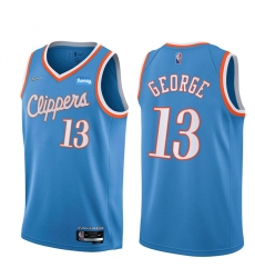 Men Los Angeles Clippers 13 Paul George 2021 22 City Edition Light Blue 75th Anniversary Stitched Basketball Jersey Men Los Angeles Clippers 13 Paul George 2021 22 City Edition Light Blue 75th Anniversary Stitched Basketball Jersey