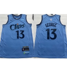 Men Los Angeles Clippers 13 Paul George Light Blue 2024 25 City Edition Stitched Jersey Men Los Angeles Clippers 13 Paul George Light Blue 2024 25 City Edition Stitched Jersey